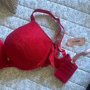 Vibrant Red Lace Bra